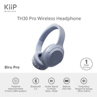KIIP WIRELESS TH30 PRO HEADPHONE BLUETOOTH HEADSET EARPHONE - Biru Pro