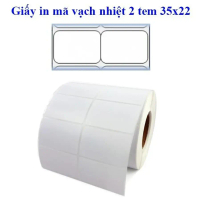 Giấy in tem mã vạch 2 tem 35x22 (30 mét )