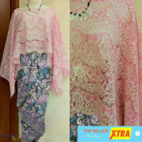 Baju PREMIUM PINK CAPE SL Setelan Wanita renda pink Kekinian Tiktok shop Fashion Muslim Ramadhan Leb