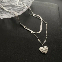 New Titanium Steel Simple Letter Necklace Female Net Red Cold Wind Ins Niche Letter Love Pendant Collarbone Chain Does Not Fade