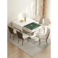 Rock slab dining table, mahjong table, integrated dual-purpose folding telescopic rice table, modern simple household small apar