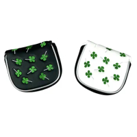 golf Lucky Shamrock Heel Shaft Mallet Cover Square Mallet Putter Cover Headcover Magnetic for Scotty Cameron Taylormade PING