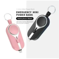 Mini Portable Charger 3000mah Emergency Keychain Powerbank Mobile Phone Key Chain Power Bank Wireless Charging for Iwatch
