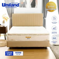 Uniland Springbed Scania Pillowtop - Kasur Spring Bed Full Set 180 x 200 Grey