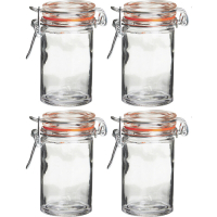 《Premier》扣式玻璃密封罐4入(橘60ml) | 保鮮罐 咖啡罐 收納罐 零食罐 儲物罐
