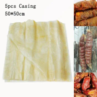 5Pcs Sheet Sausage Casing 50*50cm Hot Dog Salami Tools Sausage Packing Tools Dry Meat Poultry Tools Large Sausage Kitchen Tools