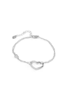 Millenne Millennia 2000 Embellished Heart Cubic Zirconia Rhodium Bracelet with 925 Sterling Silver