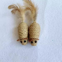 貓玩具麻繩雞毛老鼠貓咪自嗨解悶神器耐抓咬消耗體力玩具仿真耐咬-麻繩雞毛老鼠2隻 均碼-款式3