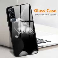 For Cover Vivo Y53S Case For Vivo Y31 Phone Case Fashion Tempered Glass Bumper Back Cover For Vivo Y53S 4G Y51 V21 V21E Fundas
