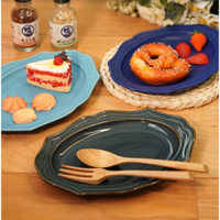 日本製 美濃燒古董橢圓盤 24.6cm 復古盤 咖啡廳 陶瓷 點心盤 甜點盤 水果盤 盤 餐具 甜點盤 水果盤