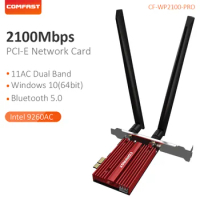 PCI-E Wireless Adapter 2033Mbps 5Ghz Wifi Card Bluetooth 5.0 MU-MIMO PCI Express 6dBi Antennas 11AC WI FI Receiving Network Card