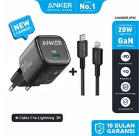 Anker Zolo GaN 30W 20W Adaptor Kepala Charger iPhone 15 Samsung Type C PD Ice-Cooled Fast Charging -