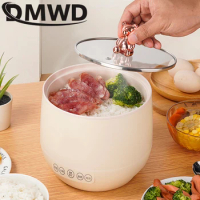 DMWD Electric Cooker Multi-functional Rice Cookers Skillet Porridge Soup Stew Cooking Machine Pot Food Steamer Meals Heater 1.8L