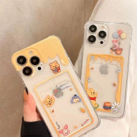 เคสโทรศัพท์แบบมีกระเป๋ากันกระแทกแบบใส, สำหรับ iPhone 16, 15, 14, 13, 13pro, 14pro, 15pro, 15 Plus, 1