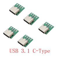 2/5/10Pcs TYPE C USB3.1 Connector C Type Female Jack 16 Pin Test PCB Board Socket Adapter For Data Line Wire Cable Transfer