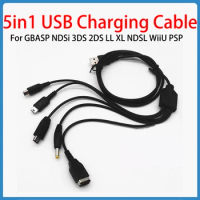 1Pcs 5in1 USB Charging Cable For Nintendo GBASP NDSi 3DS 2DS LL XL NDSL WiiU For Sony PSP Charger Cable Replacement Game Parts
