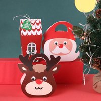 聖誕節手提禮品盒 聖誕老人 麋鹿 造型紙盒 手提盒 包裝盒 糖果盒 小盒子 禮物盒