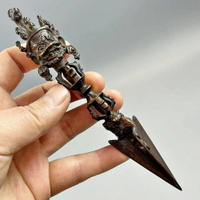 復古老包漿馬頭明王金剛杵降魔杵金剛撅擺件密宗法器銅器工藝品