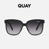 QUAY Wide Awake Sunglasses - Black/Smoke