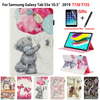 Case For Samsung galaxy tab S5e 10.5 2019 T720 SM-T720 SM-T725 Smart Cover Funda Tablet 3D Painted Flip Stand Shell Capa +Gift
