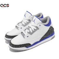Nike 休閒鞋 Jordan 3 Retro PS 中童鞋 喬丹 AJ3 爆裂紋 小閃電 白 藍 429487145