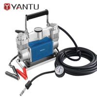 YANTU AM40 double 40 cylinder portable tire inflators 12V electric automatic inflator car RV tyre air pump compressor machine