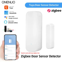ONENUO Tuya Zigbee Door Sensor and Window Magnetic Sensor Detector Wireless Home Door Sensor Should With Tuya Zigbee Gateway Hub
