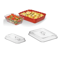 嘉寶PC方形螺紋帶蓋熟食盤 熟料盤 菜碗 沙拉盤 食物保鮮盤蓋