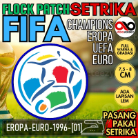 Patch Badge Flock Semi Woven Setrika iron-on Jersey Sepak Bola FIFA Piala EROPA EURO 1996