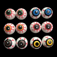 60pcs Halloween Eyeballs Scary Realistic Eyes Semicircular Bloodshot Eye Ball Toy Theme Party Horror Decoration Prop