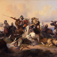 Lukisan Raden Saleh The Lion Hunt Painting