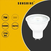 陽光 - 透明罩款 LED燈膽(GU10射膽) - 7W / GU10 / 白光6500K / AC220V (不可調光暗) #LED燈泡 #LED射膽 #LED射燈 (LGU10F-7D-C)