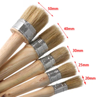 1PC Wood Handle Brushes with Natural Bristles Chalk Oil Paint Wax Brush Furniture Stencils Folk art Home Decor Paint Brush