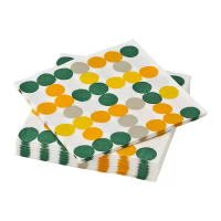 BRÖGGAN 餐巾紙, 圓點圖案 彩色, 33x33 公分