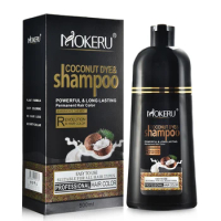 500ml Coconut Dye Shampoo Oil Essence Hair Color Shampoo Instant Hair Dye Shampoo Covering Gray Hair Permanent Moisturizing Hair