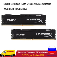 Memoria DDR4 RAM 8GB 4GB 16GB 32GB 3600MHz 2666 2133 2400 3200MHz Desktop PC4-21300 25600 28800 1.2V 288 Pins DIMM Hyperx Memory