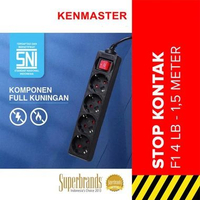Kenmaster F1 Stop Kontak 4 Lubang Switch Hitam