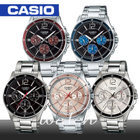 CASIO 卡西歐系列 送禮首選-三眼經典紳士男錶(MTP-1374D)