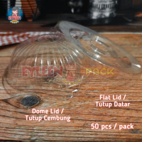 Tutup Cup Dome Lid / Flat Lid Tutup Cembung / Tutup Datar 50 pcs