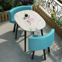 洽談接待桌椅咖啡廳奶茶店桌椅陽臺可收納桌椅家用小戶型餐桌椅
