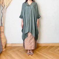 Lausboutique-Tunik Aruna Beading Seri 2-Hanya Atasan Hijau Lumut