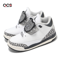 Nike 童鞋 Air Jordan 3 Retro TD 小童 白 黑 爆裂紋 3代 親子鞋 大象 FB4415-100
