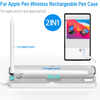 Wireless Charger Case Fast Charging Protective Box Wireless Charging Pen Holder for Apple Pencil 1 2 for Apple Pen 1st