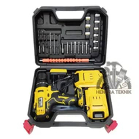 MESIN BOR CORDLESS DRILL IMPACT SET 18 VOLT BATERAI 18V SET BOR BESI TEMBOK BETON OBENG