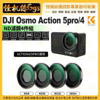 K&F Concept DJI Osmo Action 5pro/4 ND濾鏡4件組(ND8/16/32/64 運動攝影機濾鏡)