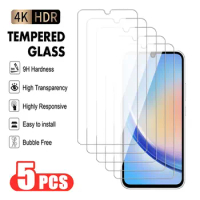 5Pcs Full Cover Tempered Glass For Samsung Galaxy A54 A34 A24 A14 A04 Screen Protector M54 M14 M04 Transparent Protective Film