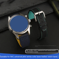 Nylon cowhide bottom strap suitable for IWC pilot Portofino Portugiese series men's temperament watch with bracelet 20 21mm