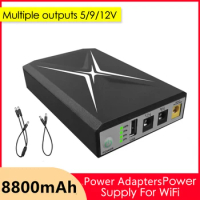 8800mAh DC UPS Power Supply 5V 9V 12V 18W Battery Backup Mini UPS USB For Wifi Router CCTV Power Supplies