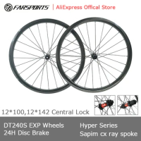 Farsports 2023 Hyper Disc Brake DT240 EXP SP Central Lock Tubeless Wheelset 24H/24H Carbon Wheels