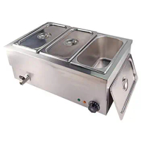 Electric Food Warmer Stainless Steel Buffet Soup Stove Bain Marie 3 Pan Capacity Catering Event Concession Nacho Cheese Chicken